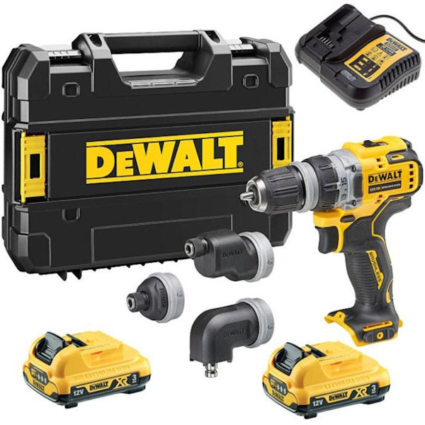 DEWALT TRAPANO AVVITATORE MULTITESTA A BATTERIA 12V 3,0AH DCD703L2T-QW