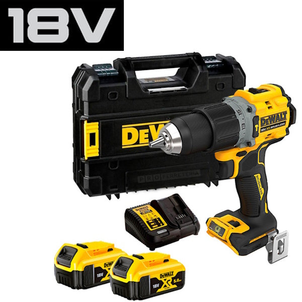 DEWALT TRAPANO AVVITATORE A PERCUSSIONE A BATTERIA 18V 2AH DCD805E2T-QW
