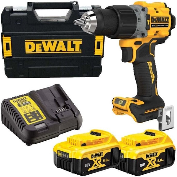 DEWALT TRAPANO AVVITATORE A PERCUSSIONE A BATTERIA 18V 5AH DCD805P2T-QW