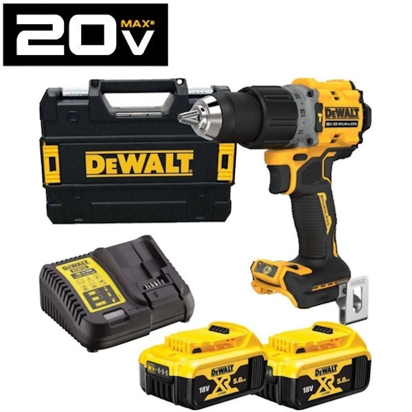 DEWALT TRAPANO AVVITATORE A PERCUSSIONE A BATTERIA 18V 5AH DCD805P2T-QW