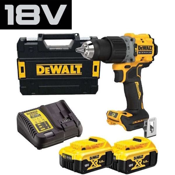 DEWALT TRAPANO AVVITATORE A PERCUSSIONE A BATTERIA 18V 5AH DCD805P2T-QW