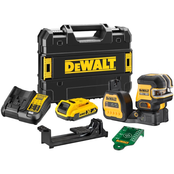 DEWALT LASER VERDE A 2 LINEE CON PIOMBO DCE822D1G18-QW 18V 2.0AH