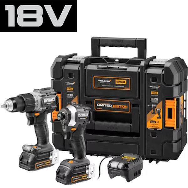 DEWALT KIT TRAPANO AVVITATORE+AVVITATORE IMPULSI 18V 1.7AH DCK200ME2GT*