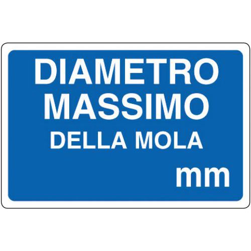 SEGNALE DIAMETRO MASSIMO DELLA MOLA IN ALLUMINIO MM250X250
