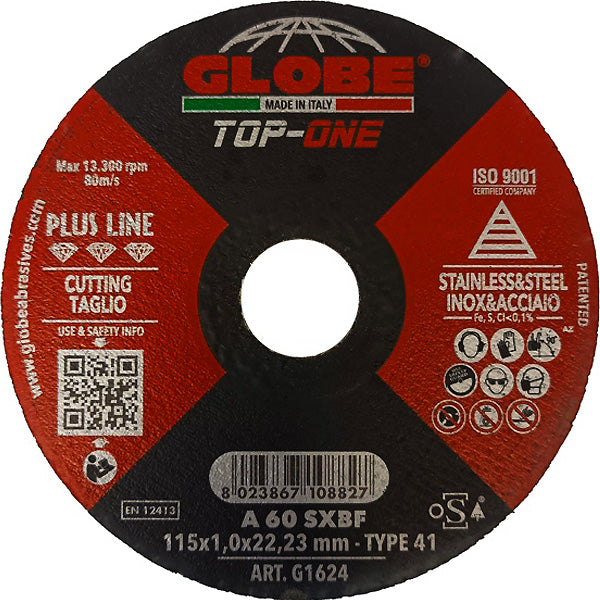 GLOBE DISCO DA TAGLIO PIANO PER INOX/ACCIAIO