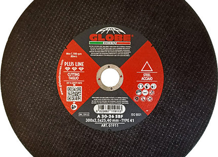 GLOBE DISCO DA TAGLIO PIANO D.MM300X2,5X25,40 ACCIAIO