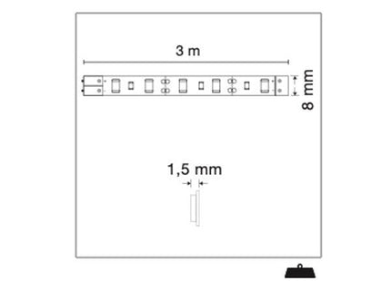 CENTURY STRISCIA LED DA MT3 3000K CON ALIMENTATORE 230V MOD. ACCENTO KIT