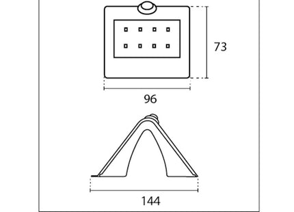 CENTURY APPLIQUE SOLARE LED CON SENSORE COLORE ARGENTO ARCADIA 1.5
