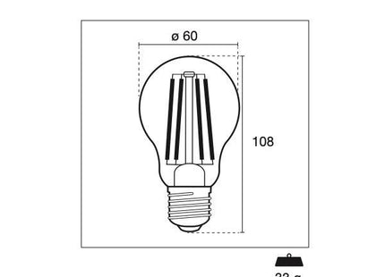 CENTURY LAMPADINA LED INCANTO GOCCIA FILAMENTO 230V  8W E27 2700K 1055LM