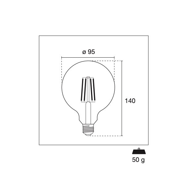 CENTURY LAMPADINA LED INCANTO GLOBO CLEAR 230V  8W E27 4000K 1055LM