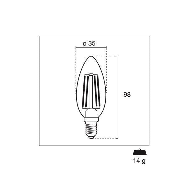 CENTURY LAMPADINA LED INCANTO MINI CANDELA 230V E14 IP20
