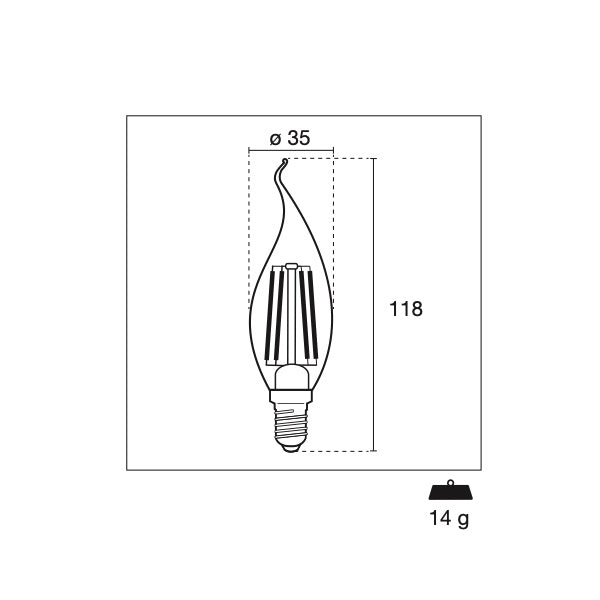 CENTURY LAMPADINA LED INCANTO COLPO DI VENTO 230V 4W E14 2700K 470LM