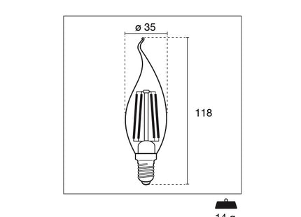 CENTURY LAMPADINA LED INCANTO COLPO DI VENTO 230V 4W E14 2700K 470LM