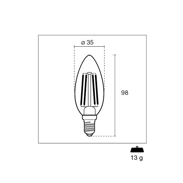 CENTURY LAMPADINA LED INCANTO WHITE OLIVA 230V 4,5W E14 2700K 470LM