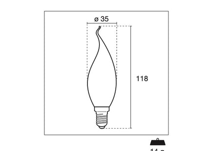 CENTURY LAMPADINA LED INCANTO COLPO DI VENTO 230V 4W E14 3000K 470LM