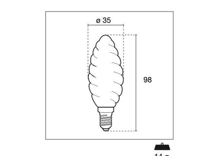 CENTURY LAMPADINA LED INCANTO TORTIGLIONE SATEN 230V 4W E14 3000K 470LM