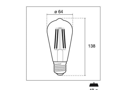 CENTURY LAMPADINA LED INCANTO EPOCA EDISON 230V  8W E27 2200K 806LM