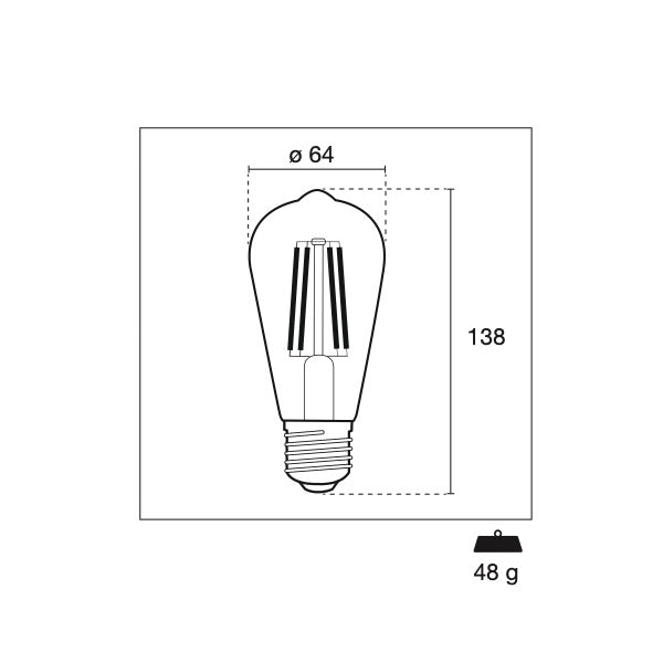 CENTURY LAMPADINA LED INCANTO EPOCA EDISON 230V  8W E27 2200K 806LM