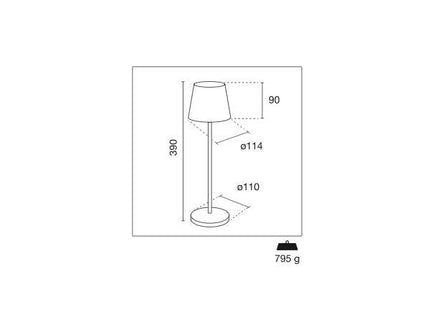 CENTURY LAMPADA DA TAVOLO LED LUME PLUS RICARICABILE BIANCA