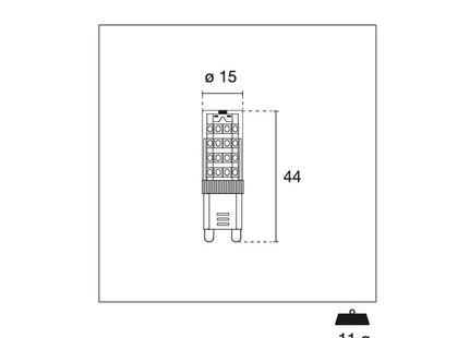 CENTURY LAMPADINA LED BISPINA PIXY 230V 3W ATTACCO G9 3000K 270LM