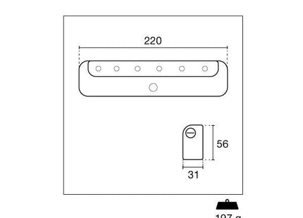 CENTURY LUCE LED PER ARMADI A BATTERIA CON SENSORE MOD. SOLIDEA