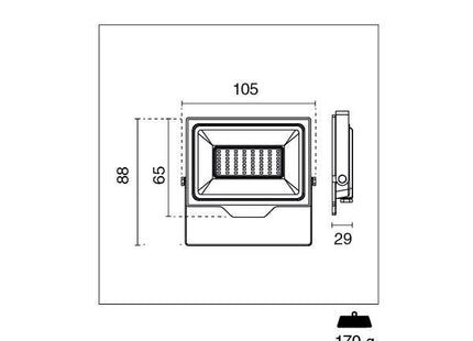 CENTURY PROIETTORE LED SMILE SENSOR 230V 10W 4000K 1000LM IP65