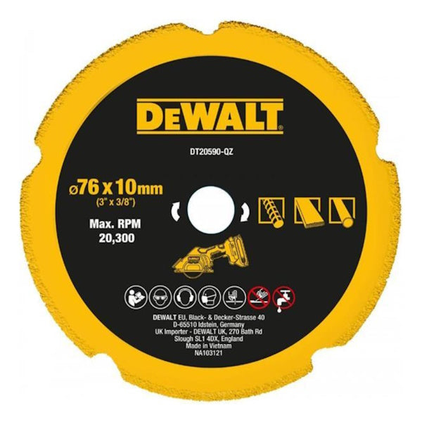 DEWALT DISCO DA TAGLIO DIAMANTATO MULTIMATERIALE D.MM 76X1,6X10,0