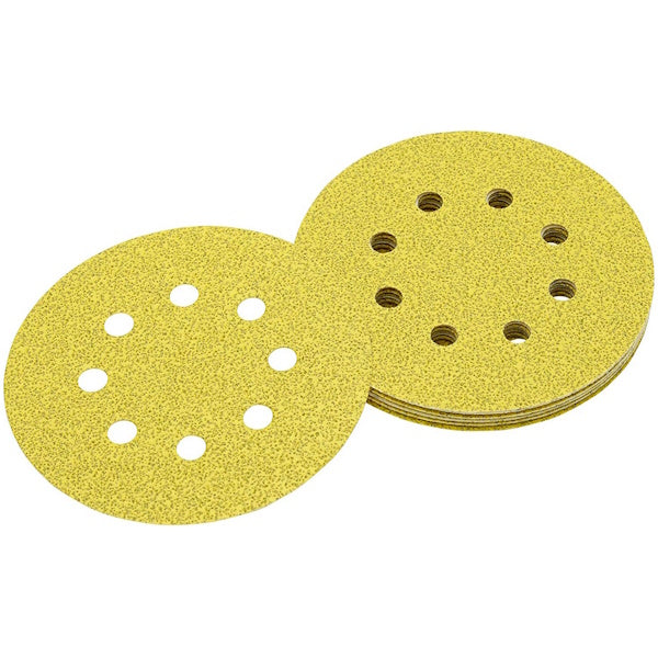 DEWALT DISCHI VELCRATI IN CARTA ABRASIVA D.MM125 8 FORI CONF.DA PZ10