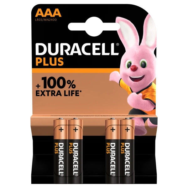 DURACELL BATTERIE PLUS100 MN2400 MINISTILO AAA IN BLISTER