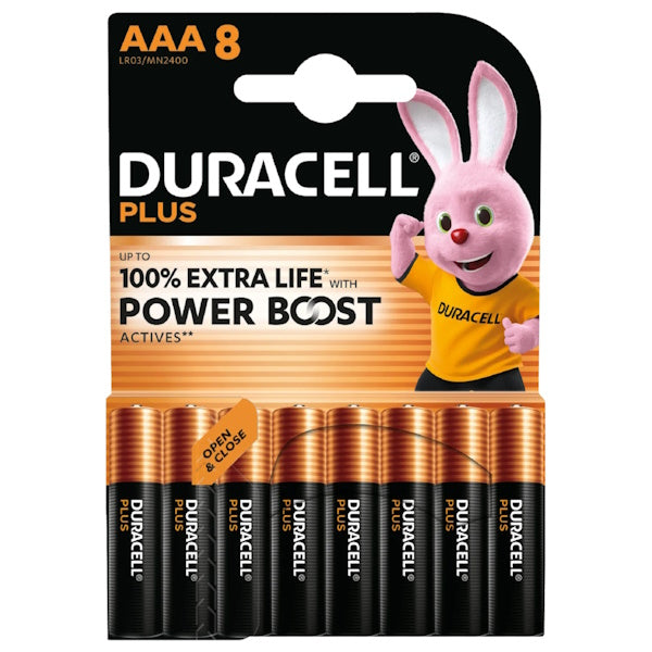 DURACELL BATTERIE PLUS POWERBOOST MN2400 MINISTILO AAA BLISTER DA PZ8
