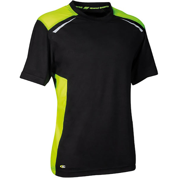 COFRA T-SHIRT DUNKERQUE COLORE NERO/GIALLO FLUO