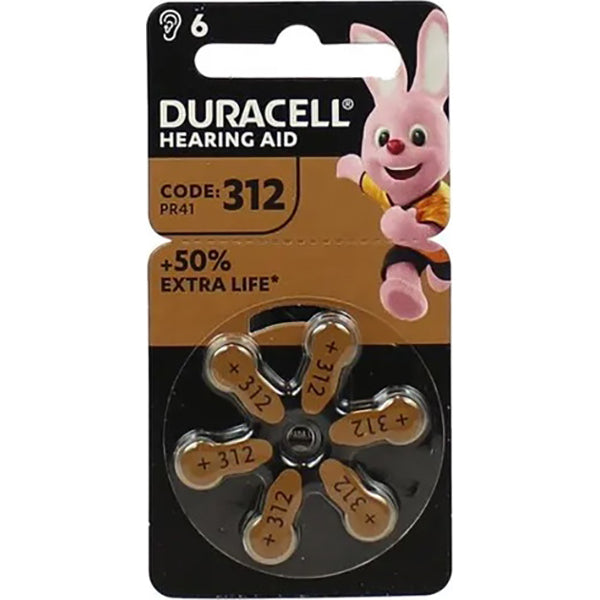 DURACELL BATTERIE TAB312 MARRONE PER ACUSTICA BLISTER DA PZ6