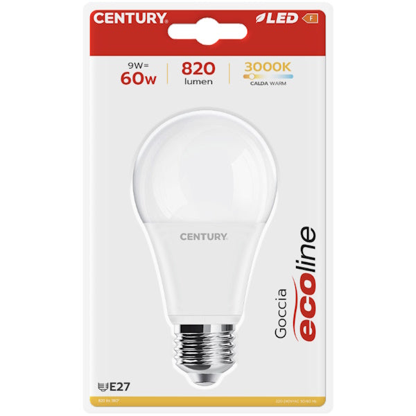 CENTURY LAMPADINA LED ECOLINE A GOCCIA 230V E27 IP20