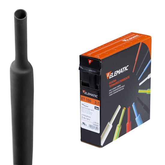 ELEMATIC GUAINA TERMORESTRINGENTE ET100 COLORE NERO IN BOX