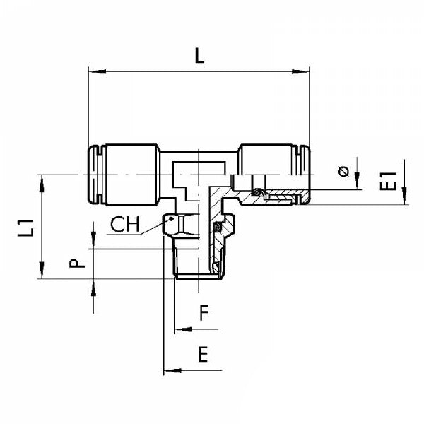 EUROFIT RACCORDO ART. 735 T CENTRALE MASCHIO GIREVOLE CONICO D.MM 8 1/8"