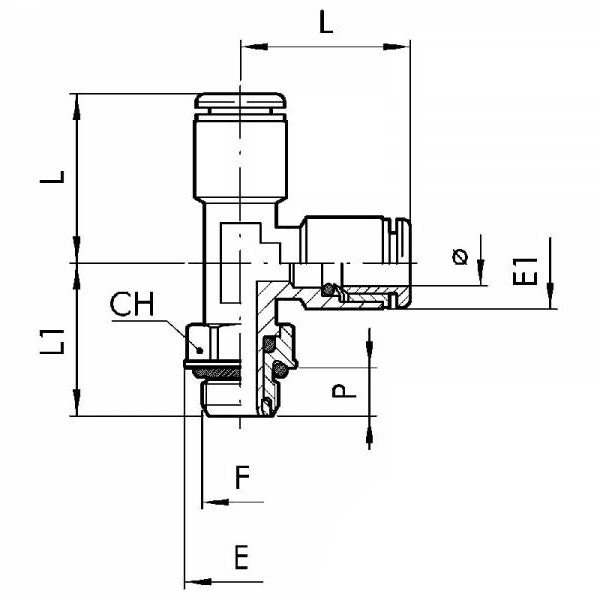 EUROFIT RACCORDO ART. 738 T LATERALE MASCHIO GIREVOLE