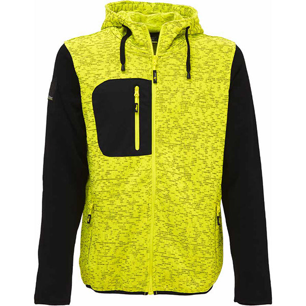U-POWER FELPA CON CAPPUCCIO RAINBOW COLORE YELLOW FLUO TG.XXL