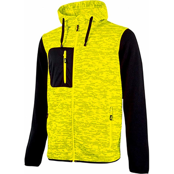 U-POWER FELPA CON CAPPUCCIO RAINBOW COLORE YELLOW FLUO TG.XXL