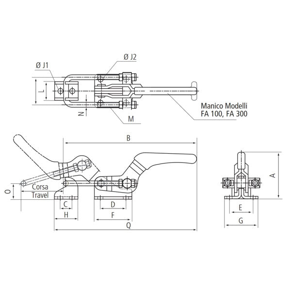 FINAT SERRAGGIO KAKUTA BASE ORIZZONTALE SERIE A TIRANTE FA 100