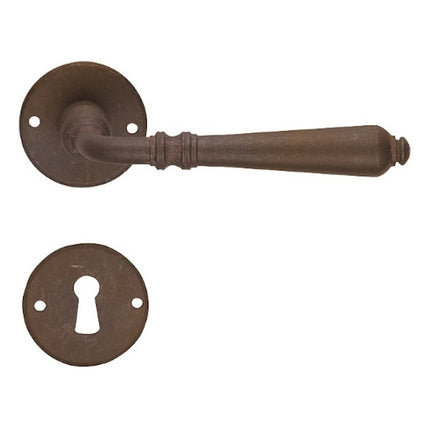 METAL STYLE MANIGLIA CON ROSETTA FORO PATENT FERRO ANTICATO
