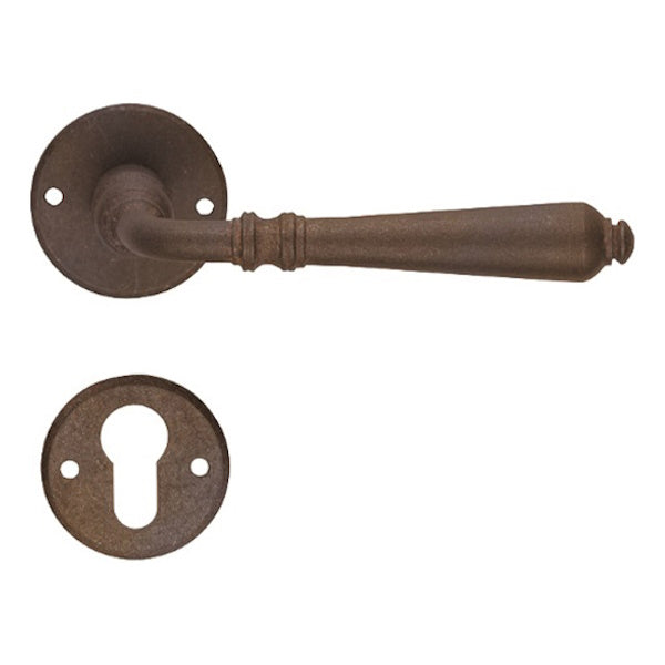 METAL STYLE MANIGLIA PER PORTE CON ROSETTA FERRO ANTICATO