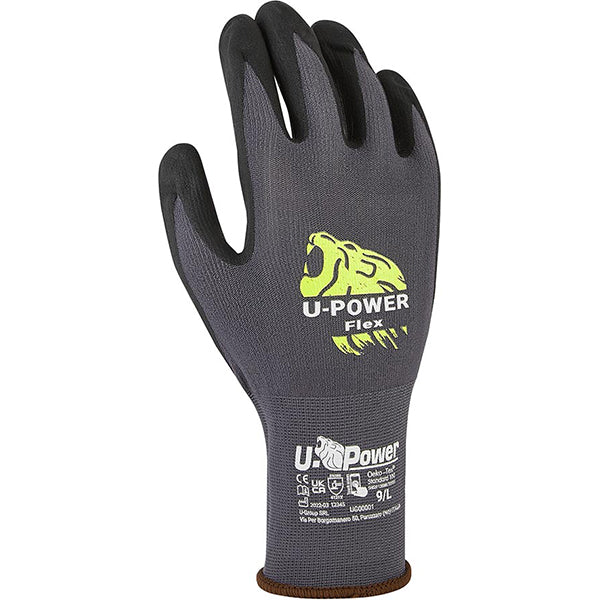 U-POWER GUANTI MOD. FLEX COLORE GRIGIO/NERO