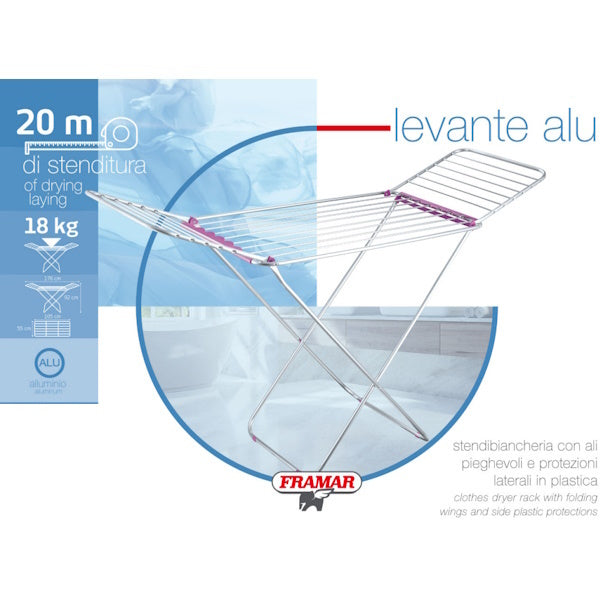 JUMBO FRAMAR STENDIBIANCHERIA A CAVALLETTO MOD. LEVANTE ALU IN ALLUMINIO
