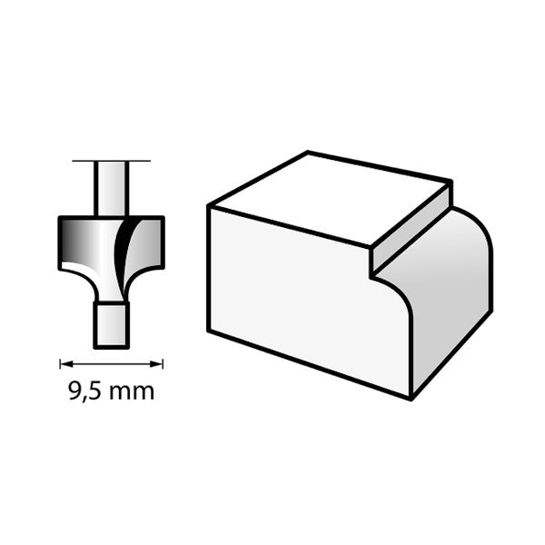 DREMEL ART.   612 FRESA IN HSS D.MM9,5 CON GAMBO