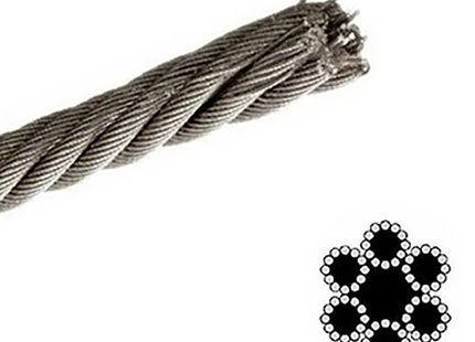 FUNE ACCIAIO ZINCATO  72 FILI (TIPO COMMERCIALE) D.MM12  X100 MT