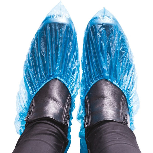 COPRISCARPE MONOUSO IN CPE CONFEZIONE PZ100 AZZURRO TG.UNICA AMBIDESTRI