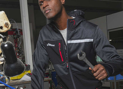 U-POWER FELPA IN TESSUTO CON ZIP GALAXY COLORE ASPHALT GREY