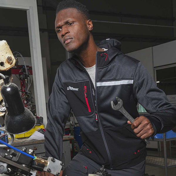 U-POWER FELPA IN TESSUTO CON ZIP GALAXY COLORE ASPHALT GREY