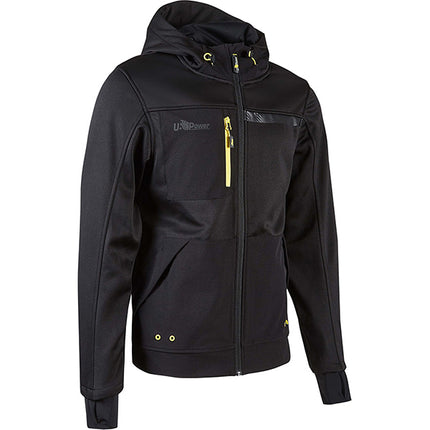 U-POWER FELPA IN TESSUTO CON ZIP GALAXY COLORE BLACK CARBON TG.XXL