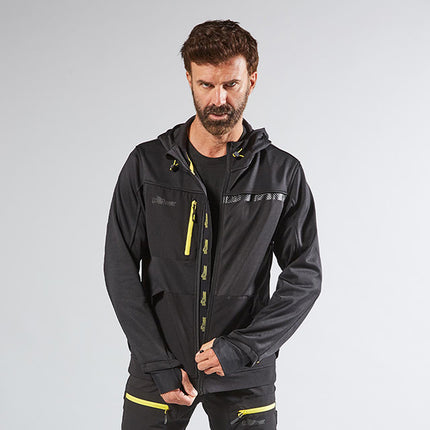 U-POWER FELPA IN TESSUTO CON ZIP GALAXY COLORE BLACK CARBON TG.XXL